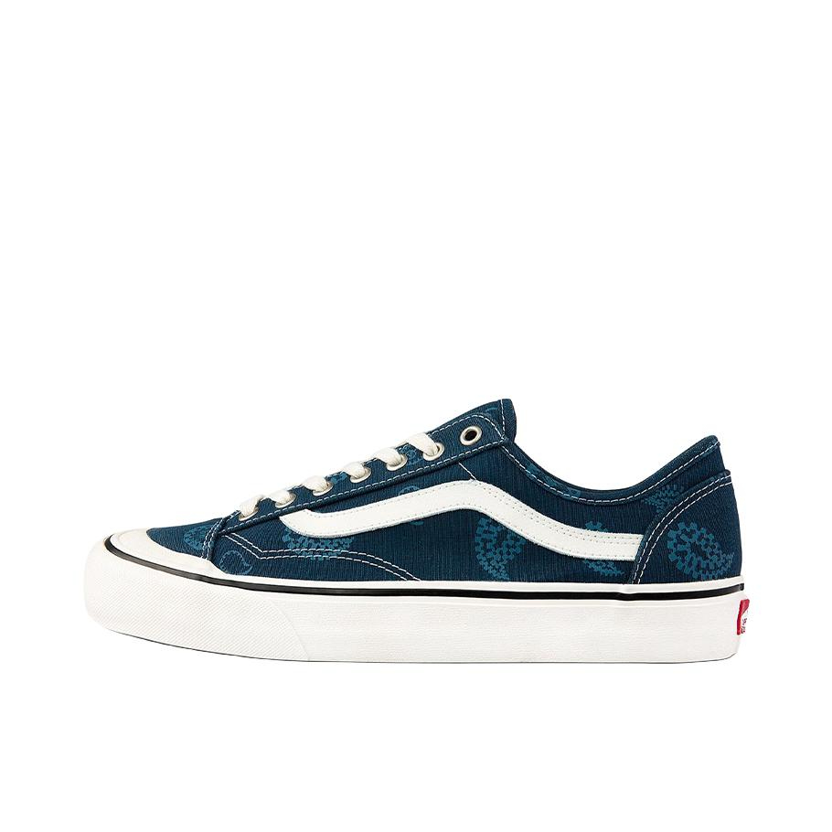 推荐商品：Vans/范斯 Style 36 滑板鞋 板鞋 舒适轻便防滑耐磨复古百搭帆布拼接防水运动 海军蓝/白色