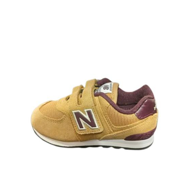 推荐商品：New Balance 574 网面透气 防滑耐磨 减震回弹 轻便舒适 复古 魔术贴 防踢 拼接 运动鞋儿童 小童/红色/黄色