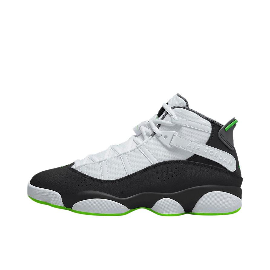 推荐商品：Air Jordan 6 Rings 六冠王 篮球鞋 zoom air缓震透气耐磨复古潮流百搭防滑包裹性 白色/黑色/绿色