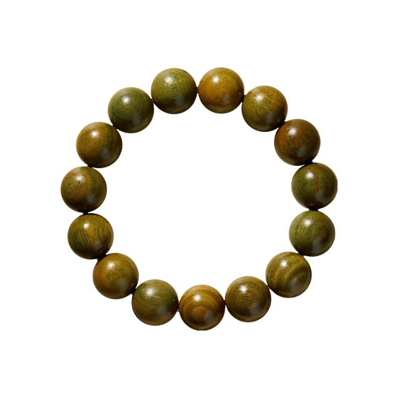 推荐商品：庆祥泰 檀香静心沉水级盘玩老绿檀木木质情侣手串