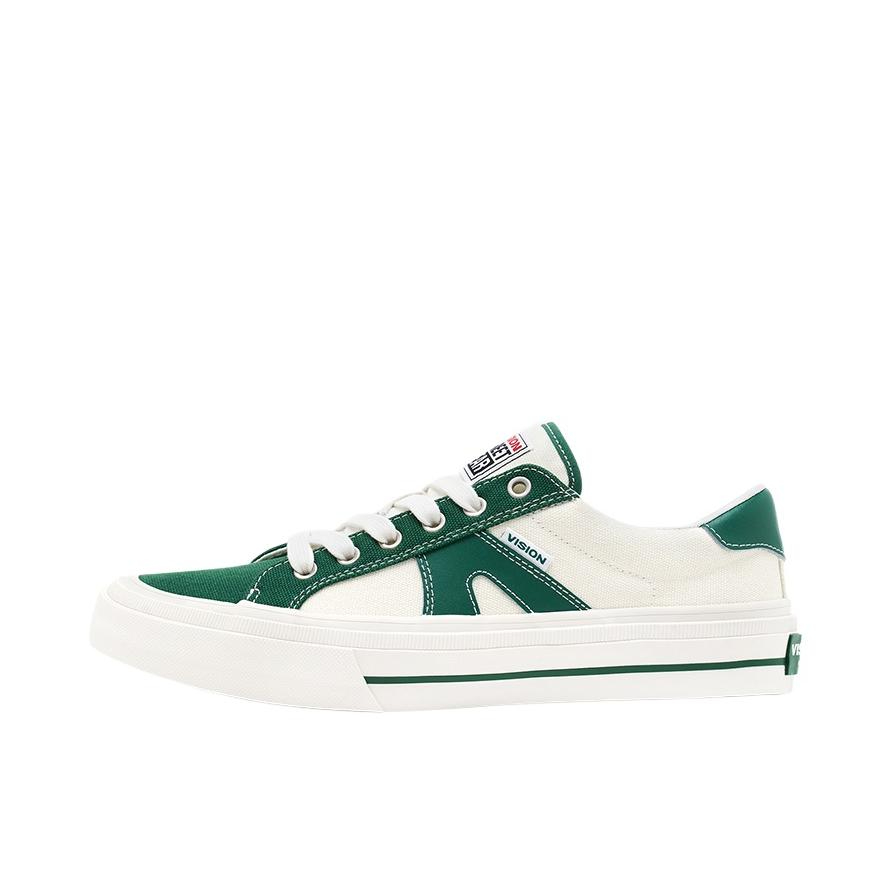 推荐商品：Vision Street Wear Stick 轻便 复古 生胶底 帆布鞋 V221NY100802 绿色/白色