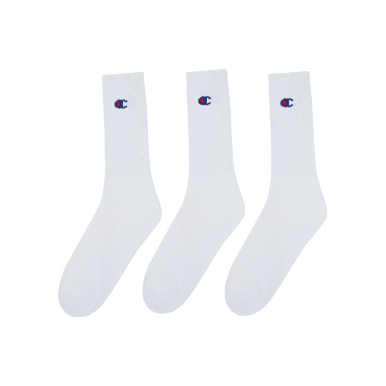 【邓为同款】Champion/冠军 潮流运动高帮中筒袜 CMSCH002 白色高帮 3双