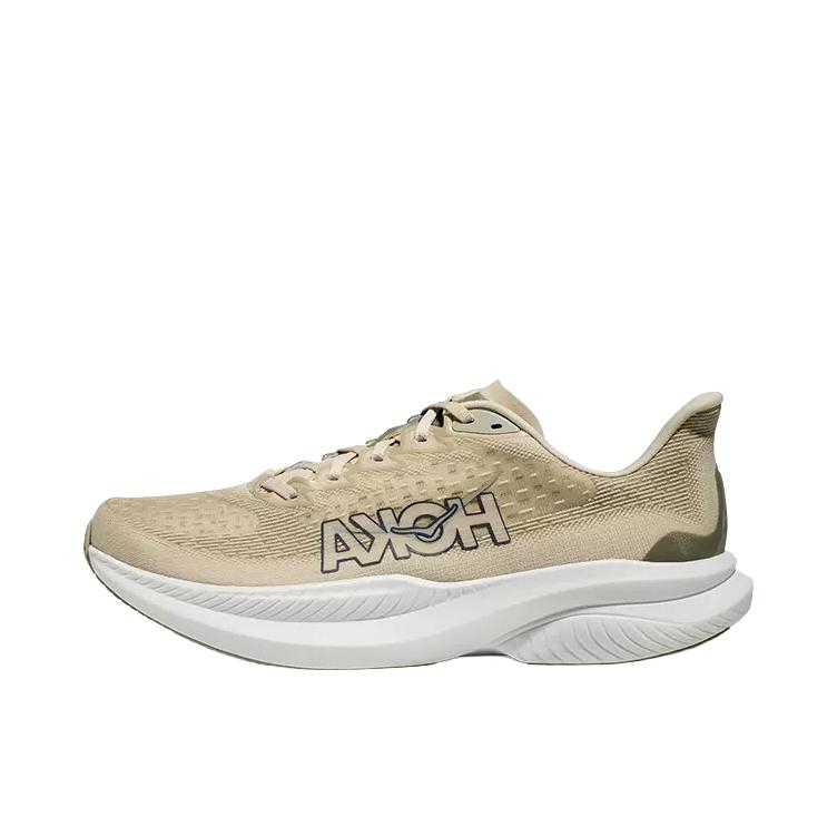 推荐商品：HOKA ONE ONE  MACH 6  舒适百搭 防滑耐磨 透气轻便 织物  跑鞋 象牙白/麦青色