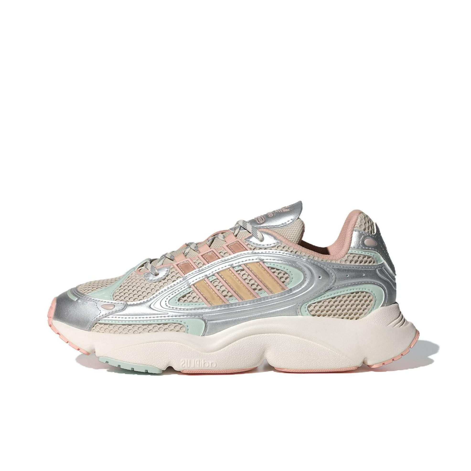 推荐商品：adidas Originals Ozmillen 舒适缓震 网面 防滑耐磨 复古 运动休闲鞋 老爹鞋 银色/棕色