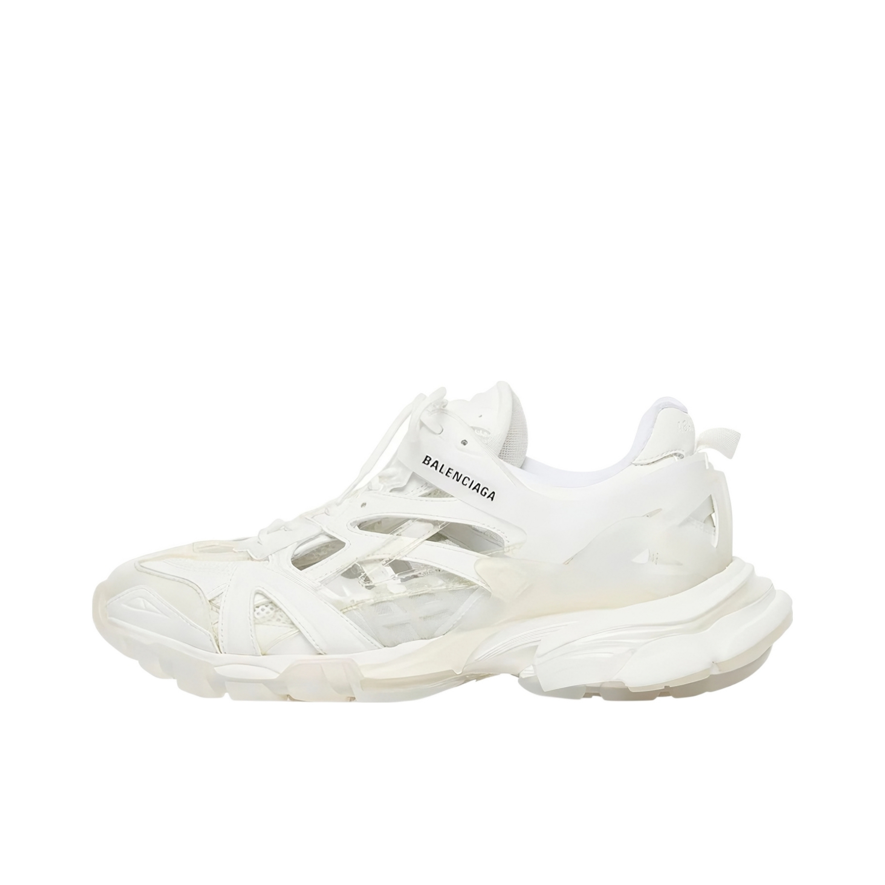 推荐商品：Balenciaga 巴黎世家 Track 2 时尚百搭 轻便 网布透气 防滑耐磨 厚底 织物 橡胶 圆头 休闲运动 老爹鞋 白色