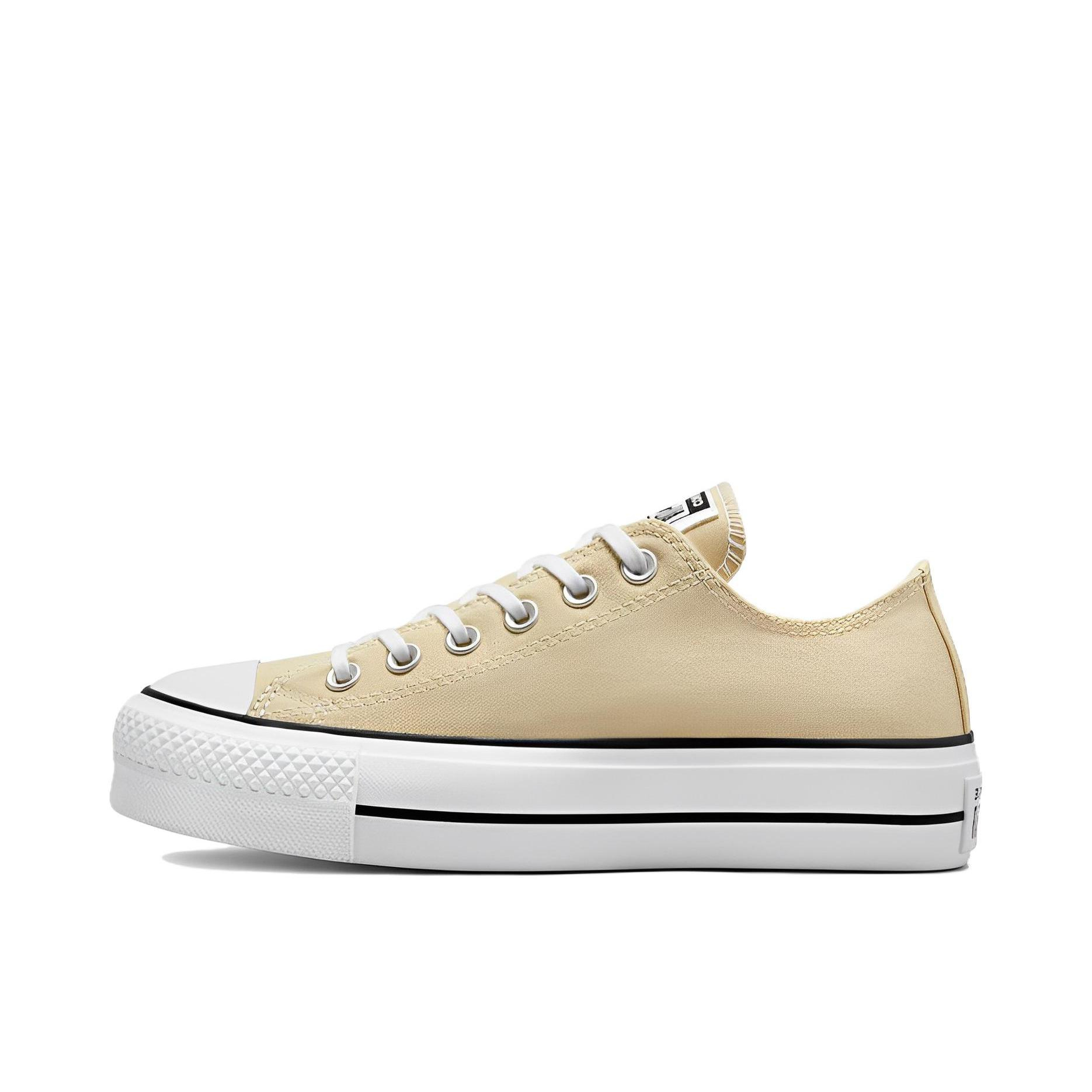 推荐商品：Converse/匡威 Chuck Taylor All Star Lift 帆布鞋 简约复古经典防滑耐磨舒适厚底圆头甜酷贴合松糕底流光风 黄色/白色