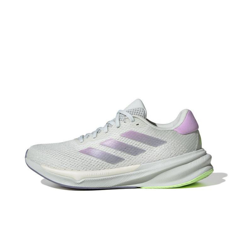 推荐商品：adidas Supernova Stride 跑鞋 回弹防滑耐磨舒适柔弹缓震网面织物慢跑 灰色/粉色