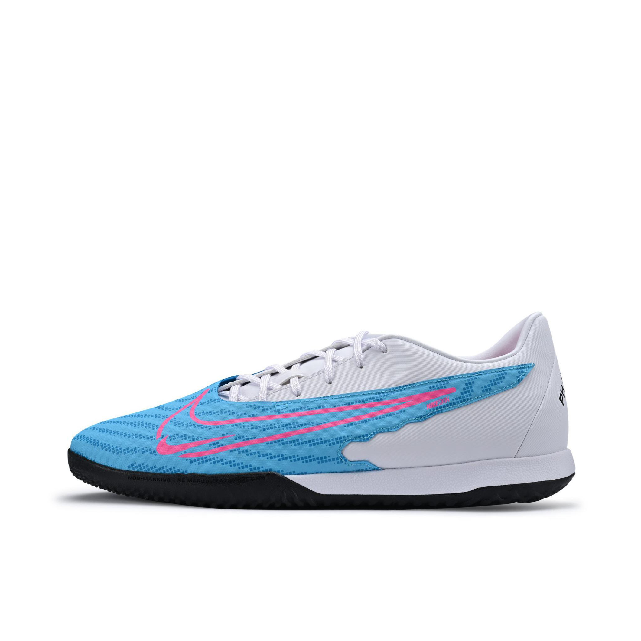 推荐商品：Nike Phantom GX Academy IC 入门 平底 室内 减震防滑 足球鞋 白色/蓝色