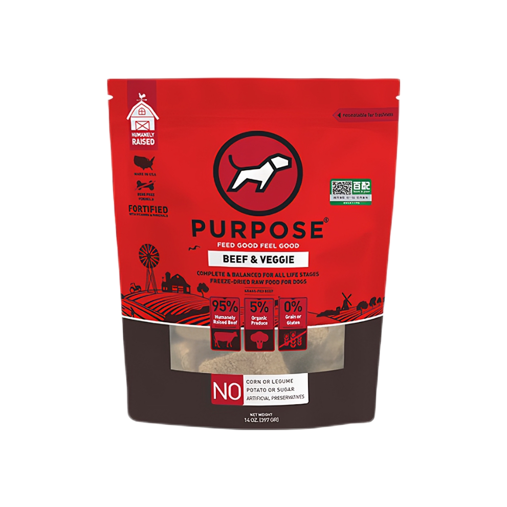 推荐商品：PURPOSE 牛肉味生骨肉饼狗狗冻干零食营养高蛋白