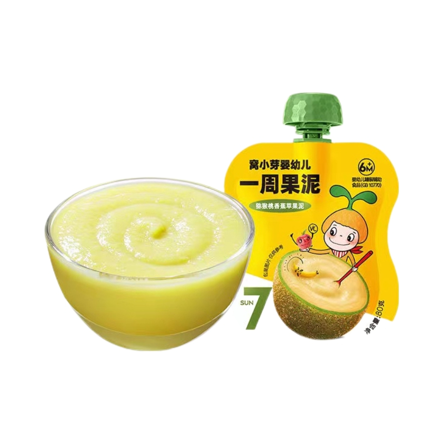 推荐商品：窝小芽 婴幼儿一周蔬菜西梅水果果泥宝宝辅食 营养无添加多口味食谱