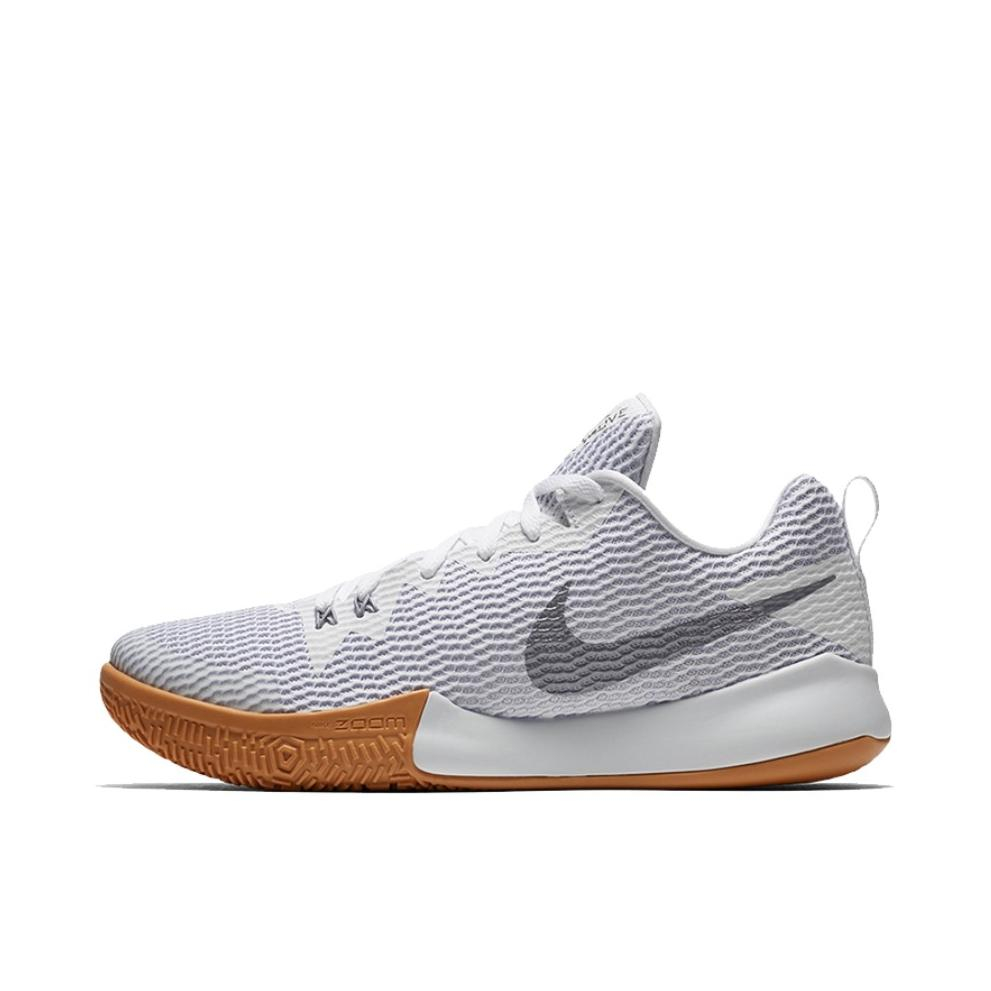 推荐商品：Nike Zoom Air Live 2 减震 耐磨 实战支撑 圆头 篮球鞋 White Silver 白生胶