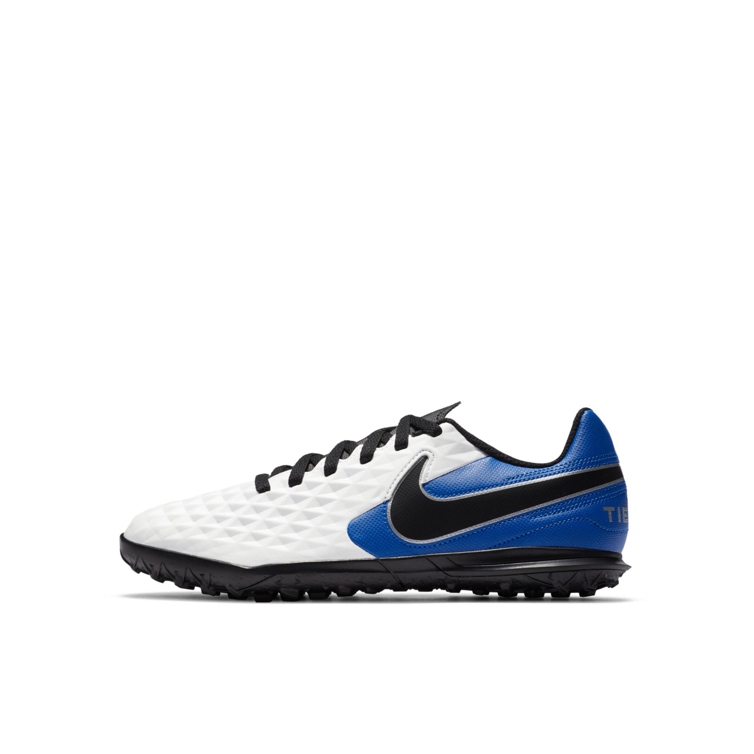推荐商品：Nike Tiempo Legend 8 Club TF 比赛训练 防滑耐磨 圆头 运动鞋儿童 小童/蓝色/白色/黑色
