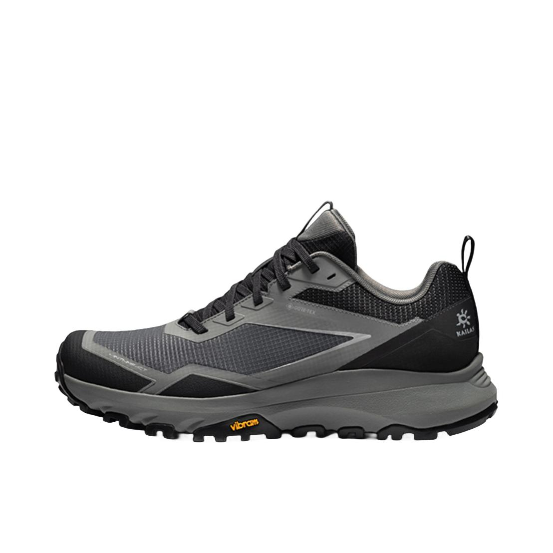 推荐商品：Kailas/凯乐石  括苍 GTX  防水耐磨 防滑减震 回弹止滑 网布透气 跑山型 抓地 百搭 运动  徒步鞋 登山鞋 静夜灰