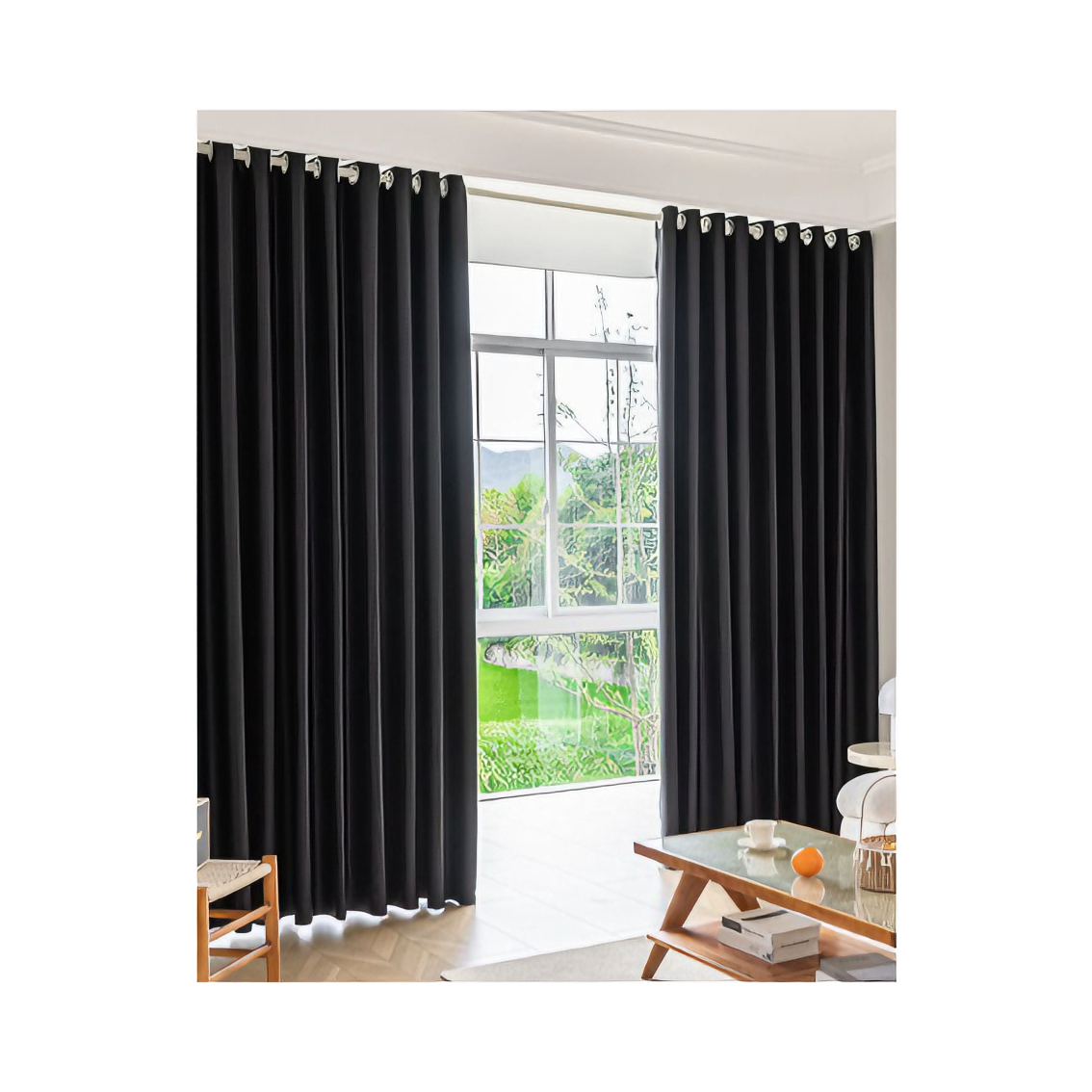 推荐商品：鲍佳 穿孔款 遮光度100% 窗帘安装免打孔卧室全遮光 隔热飘窗出租房阳台 不透光隔断 带杆 房间