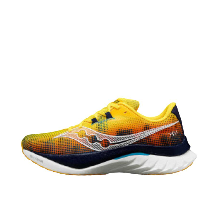推荐商品：Saucony/索康尼 Endorphin Speed 啡速4 尼龙板 回弹 碳板 减震 防滑耐磨 防水 支撑 马拉松 跑鞋 女款/纽约/耀金蓝