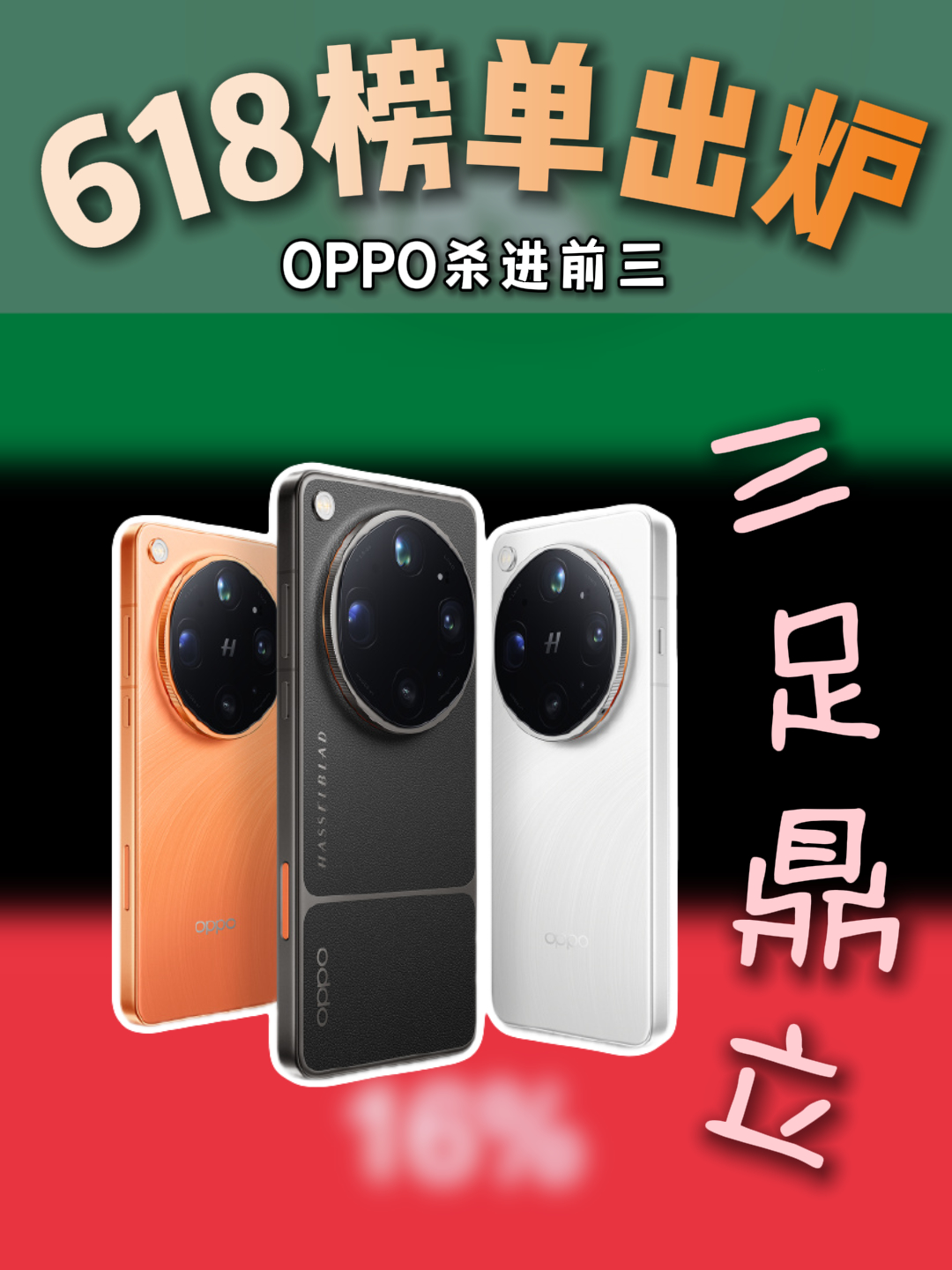 618销量榜出炉，OPPO已冲进前三