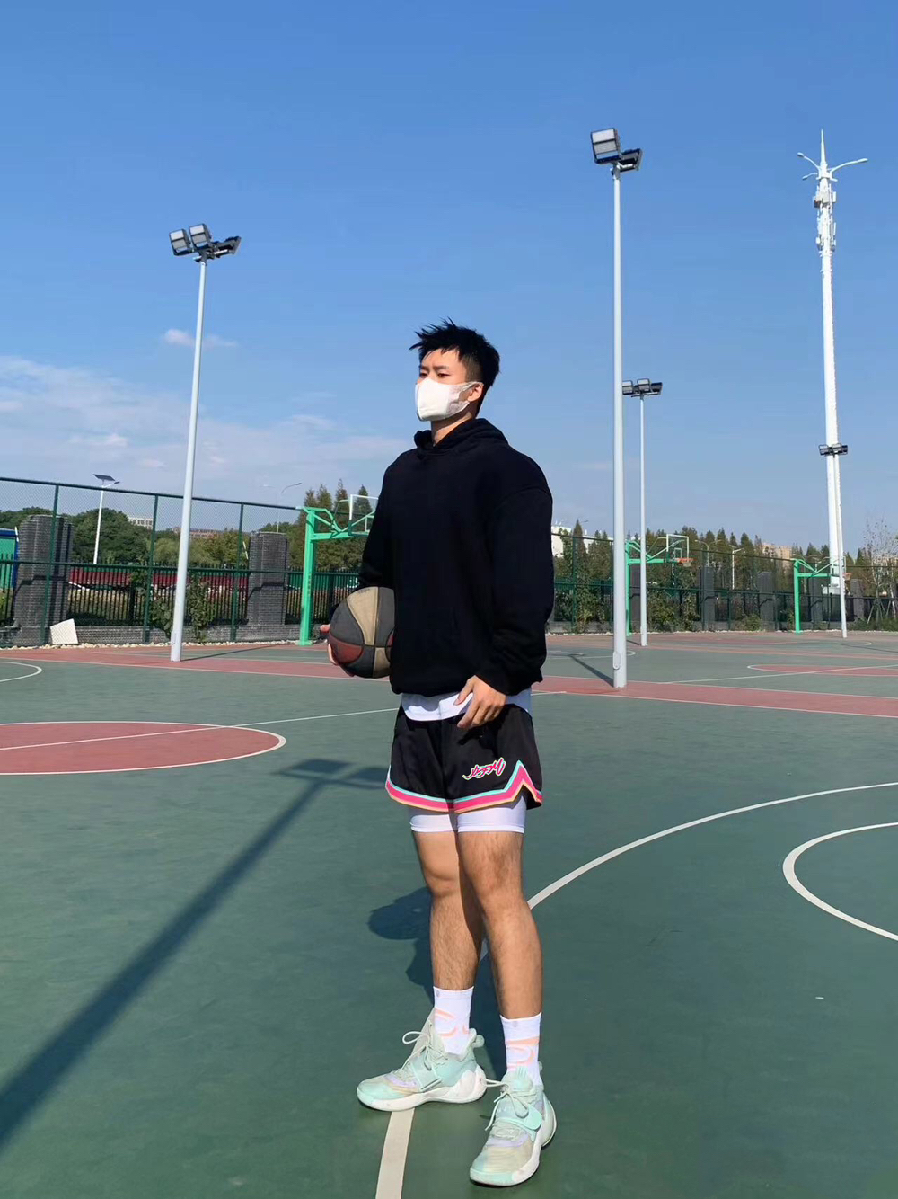 XDFM 美式短裤双层硅胶小标速干网眼四分裤篮球运动透气裤子夏季