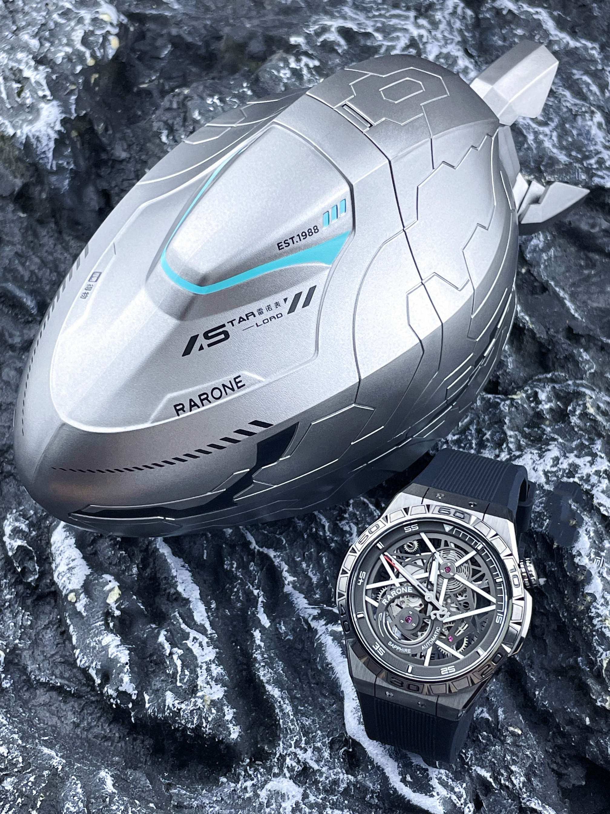 🔥拜托，这块太空舱礼盒『双子星·Y』镂空机械腕表⌚️也泰酷辣‼️