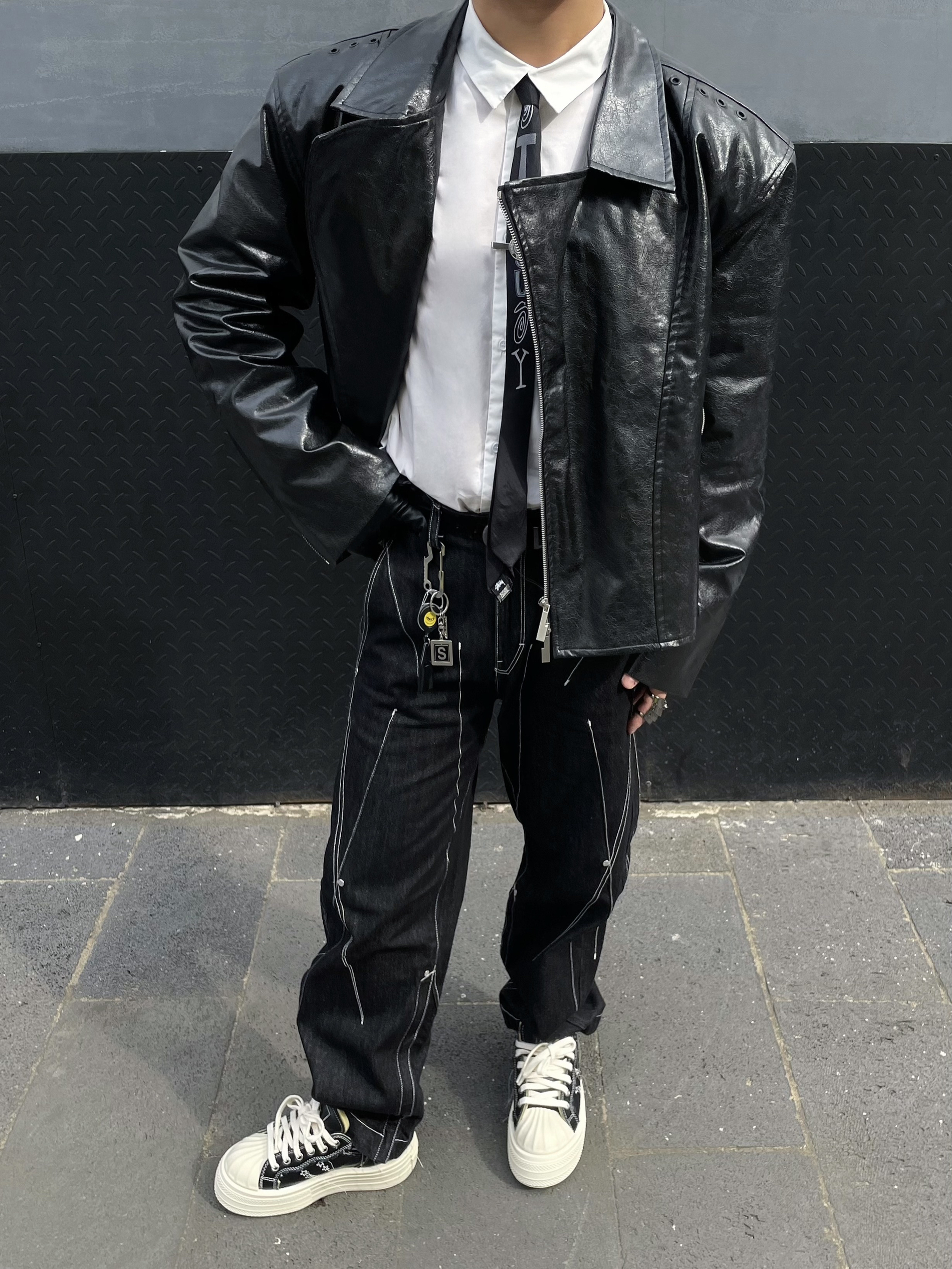 秋冬皮衣帅哥⚫️我妈妈拍的快都给我说帅帅帅帅❕