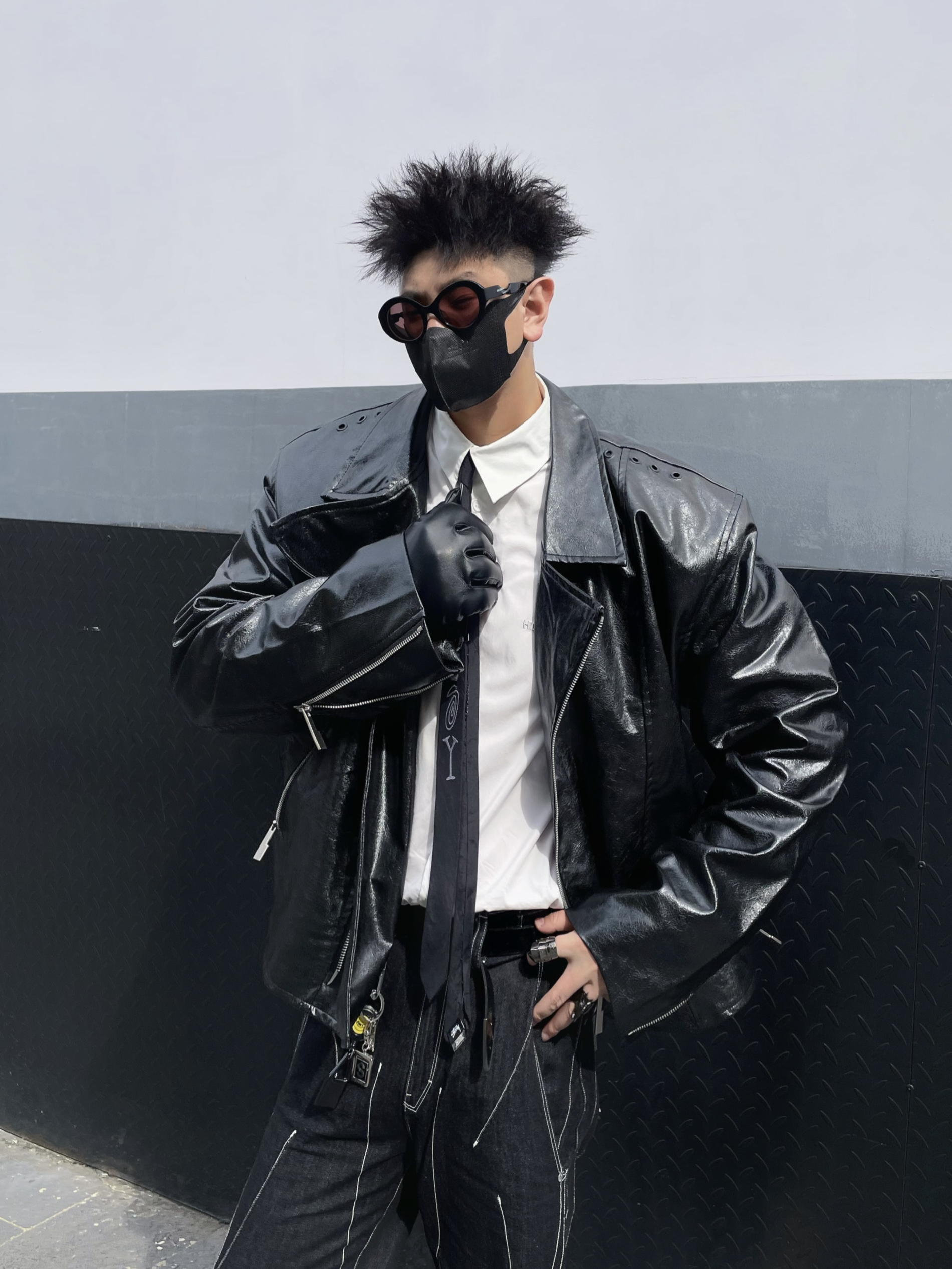 秋冬皮衣帅哥⚫️我妈妈拍的快都给我说帅帅帅帅❕