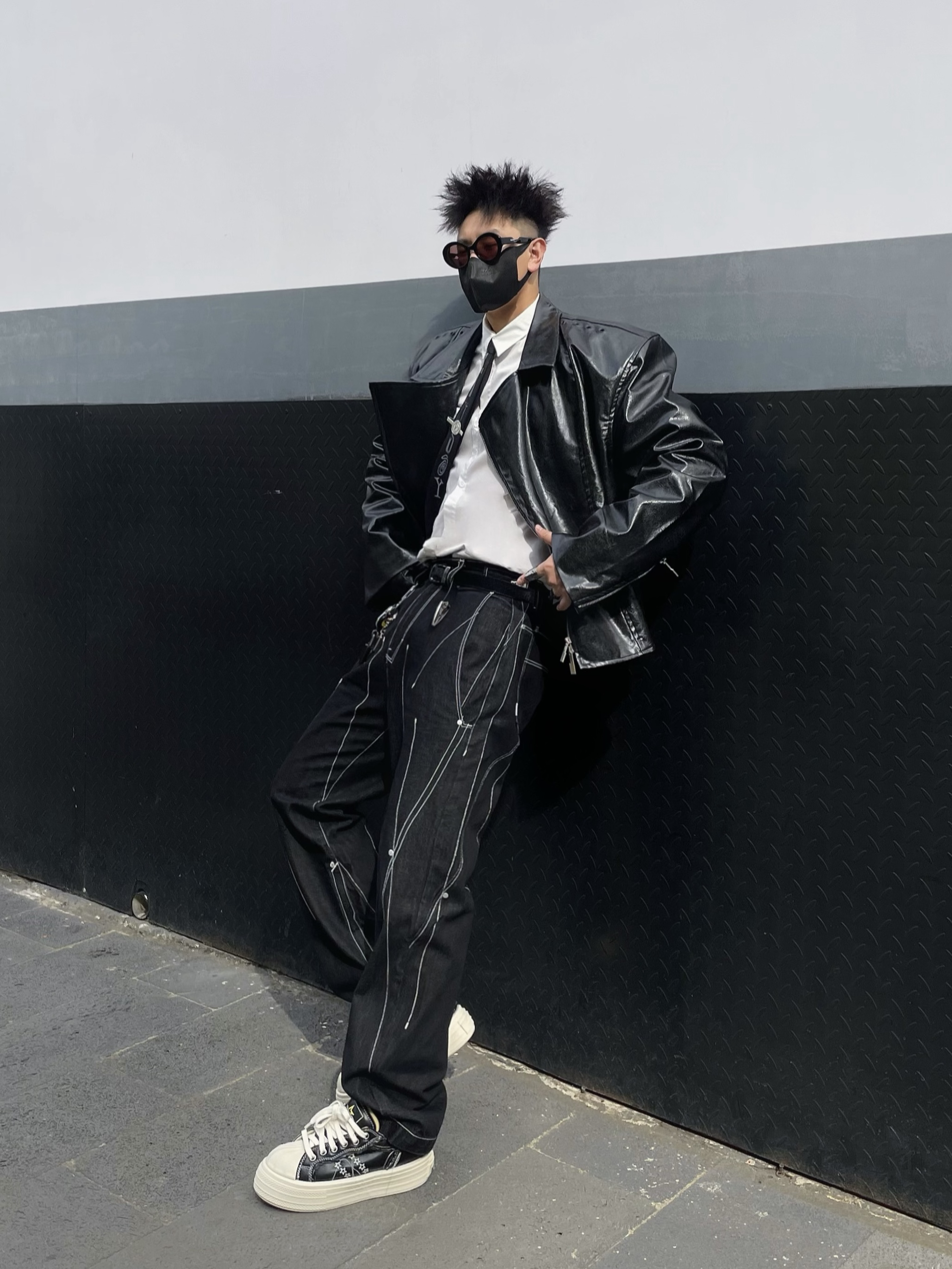 秋冬皮衣帅哥⚫️我妈妈拍的快都给我说帅帅帅帅❕