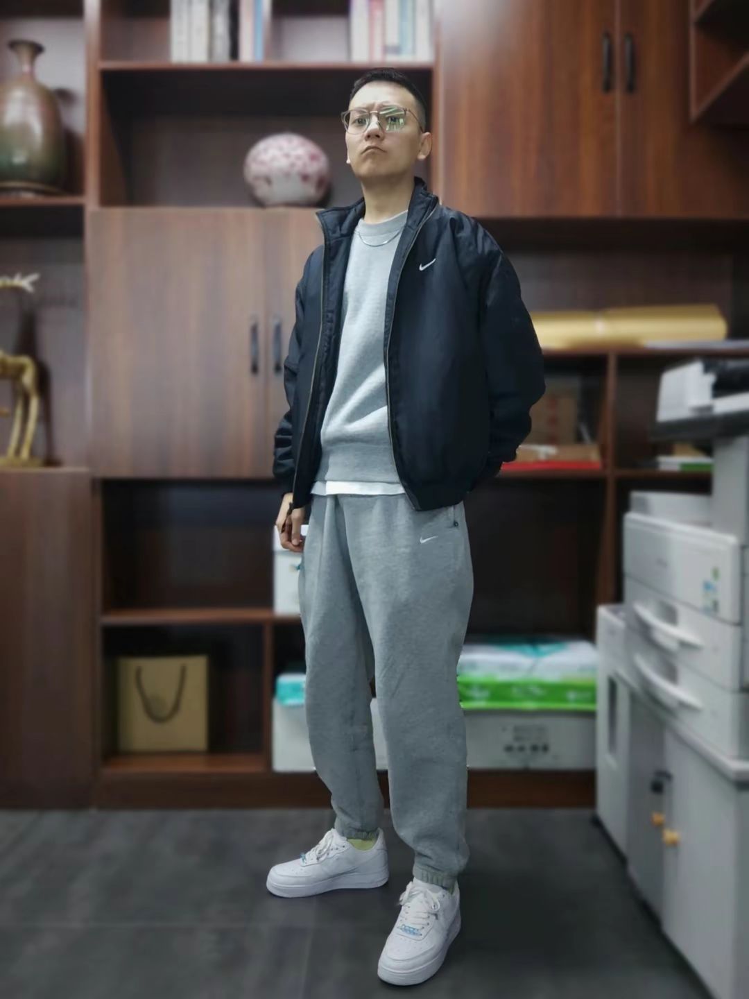 🎉秋冬季健身穿搭|Nike加绒圆领针织套头衫长袖运动训练卫衣 💖