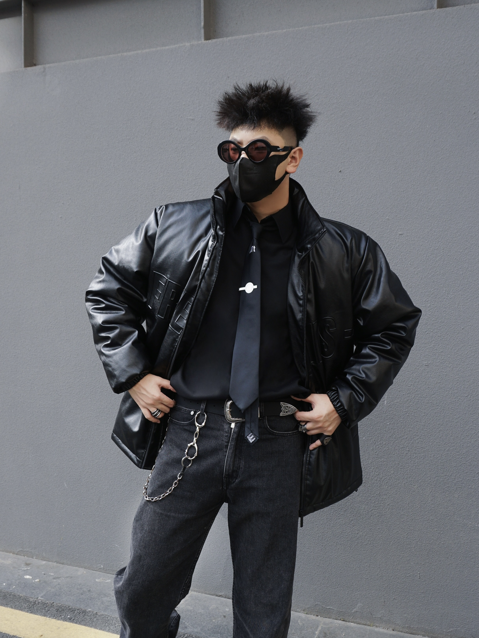 顶男All Black皮衣穿搭⚫️出门被叫一路帅哥谁懂啊❕