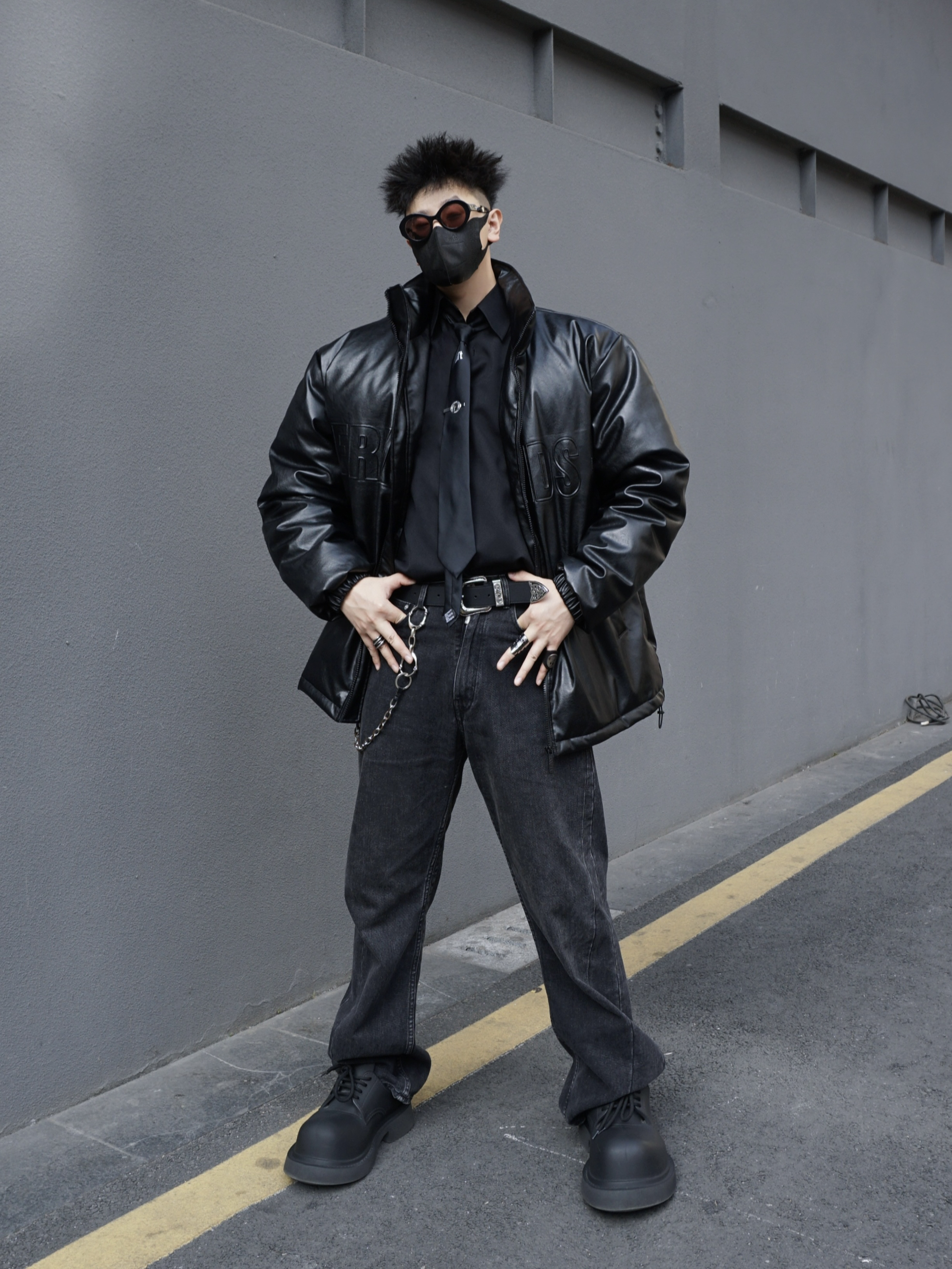 顶男All Black皮衣穿搭⚫️出门被叫一路帅哥谁懂啊❕