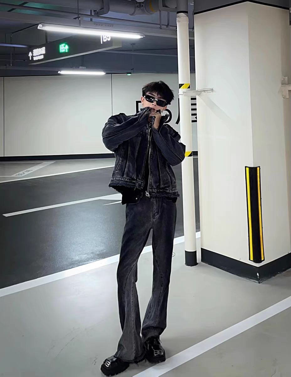 💫超赞做旧微喇长牛仔裤，让你瞬间变身时尚达人！🌟