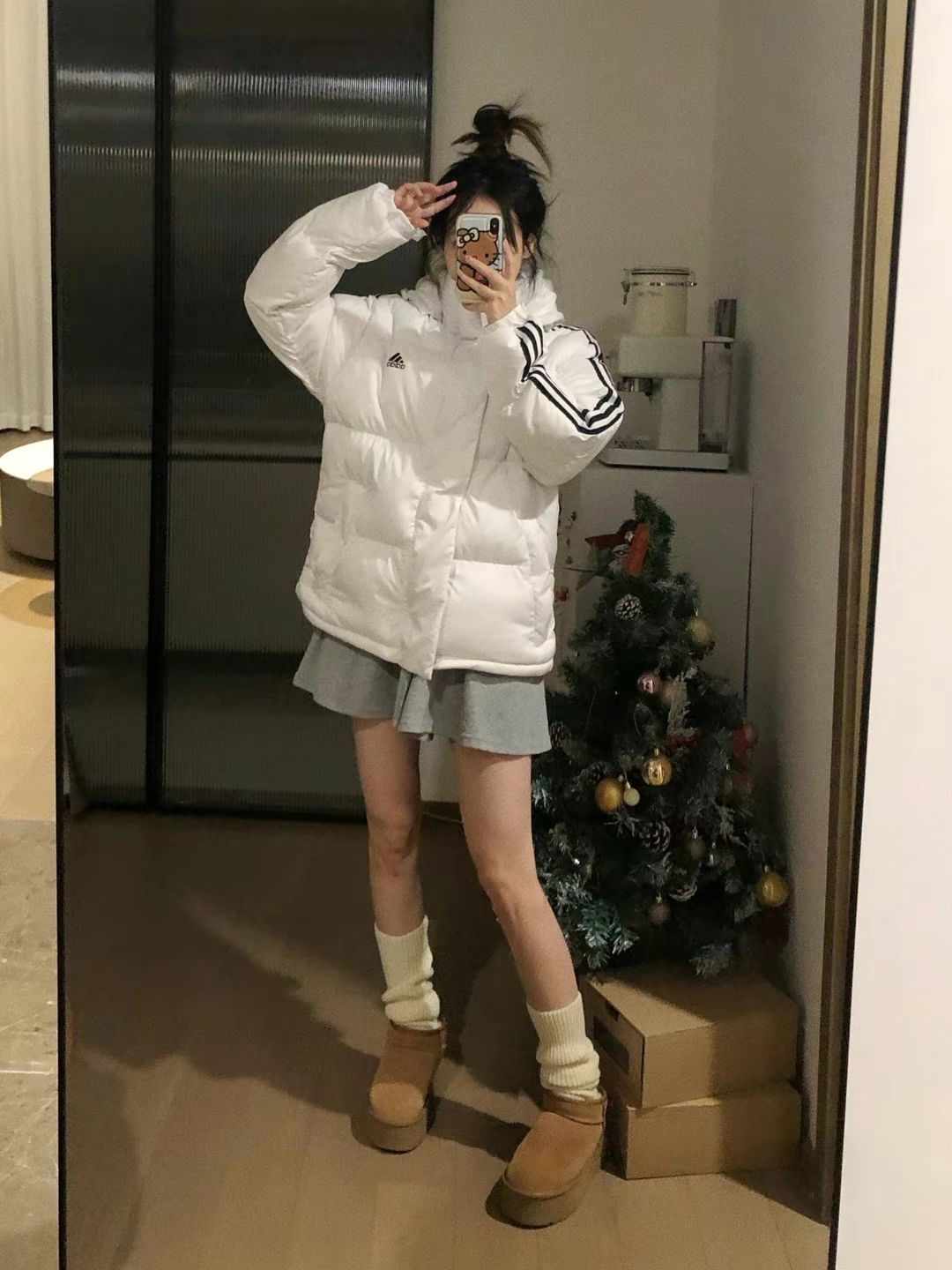 💫超暖和的阿迪达斯户外防风保暖连帽羽绒服！臃肿？不存在的！❄️