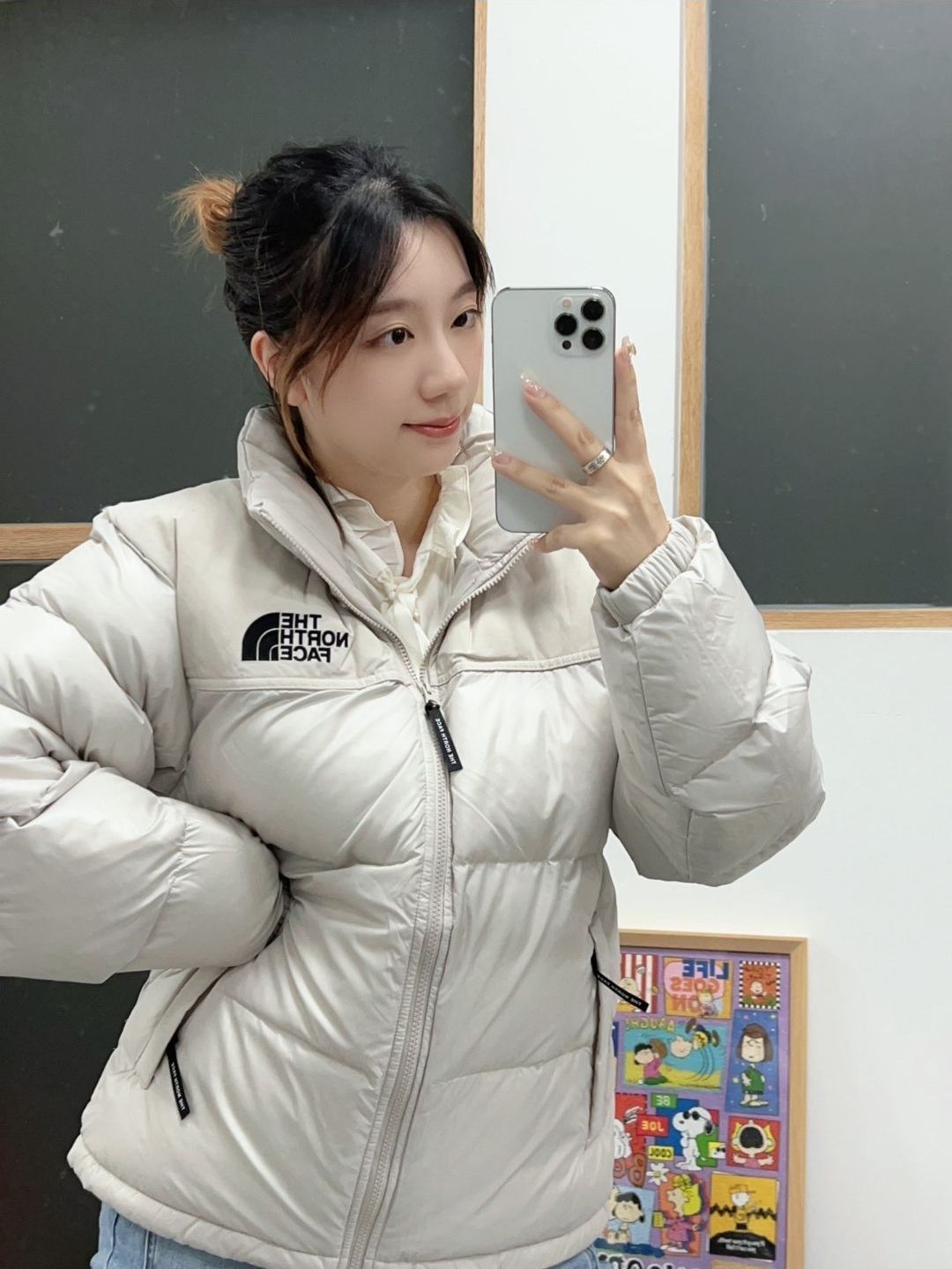 168学姐上宽下窄穿搭|短款棉服