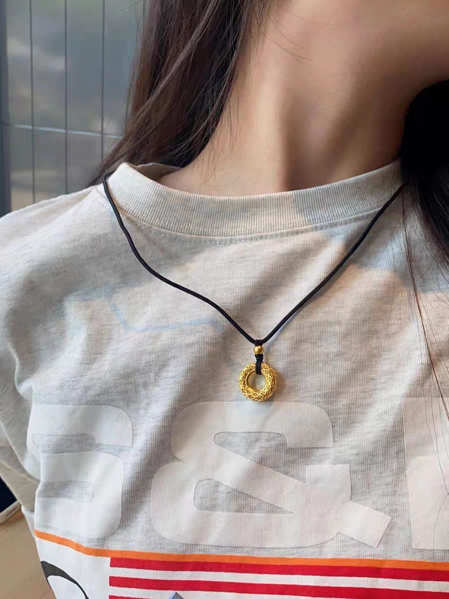 💫绝美中国黄金足金平安扣项链，平安喜乐💫