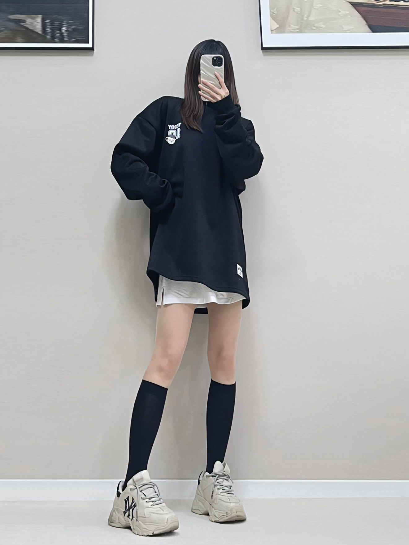 ootd｜卫衣➕小腿袜➕老爹鞋🖤今天是运动风少女呀