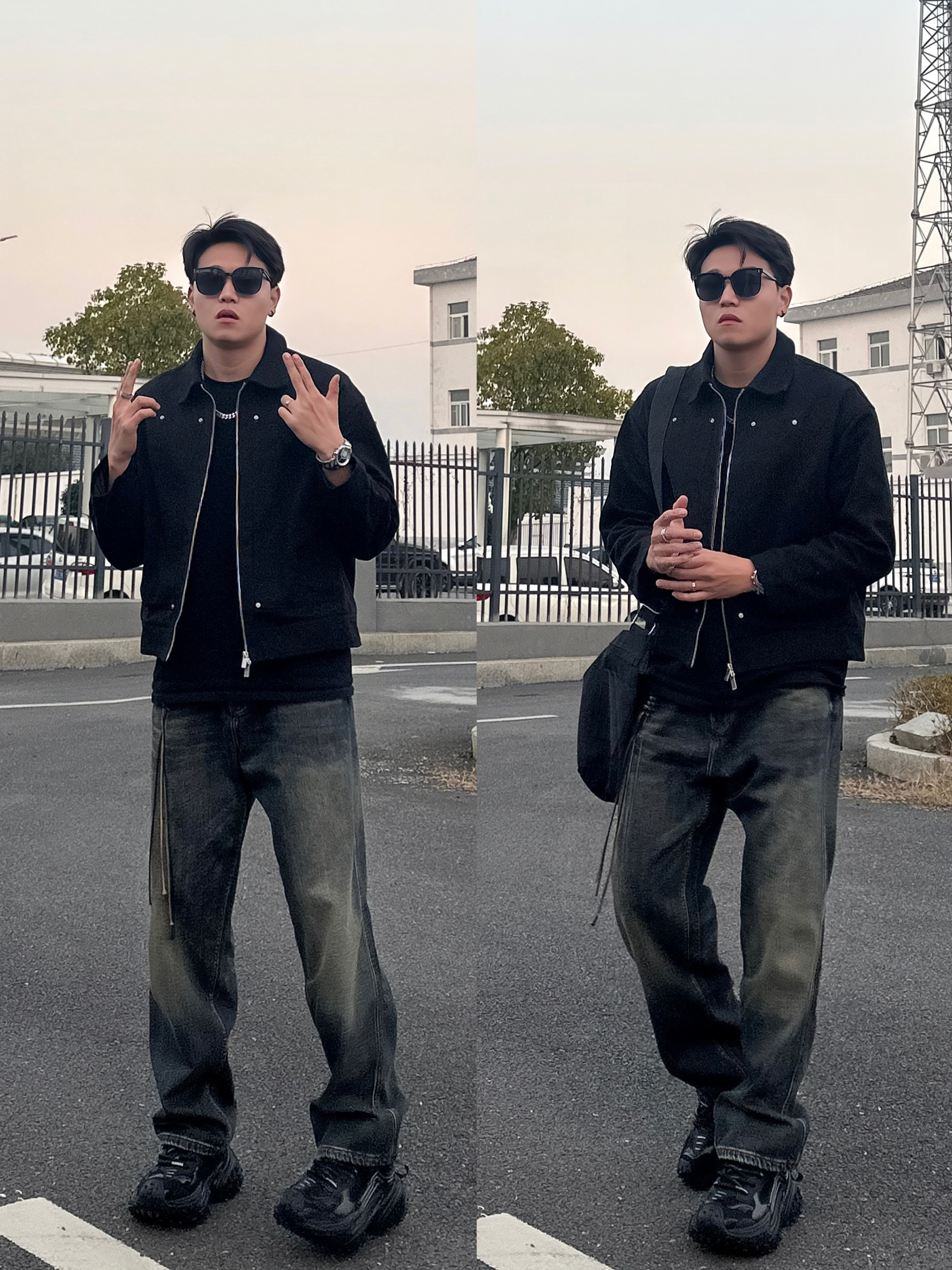 男生OOTD｜一身黑就是很酷⛓️
