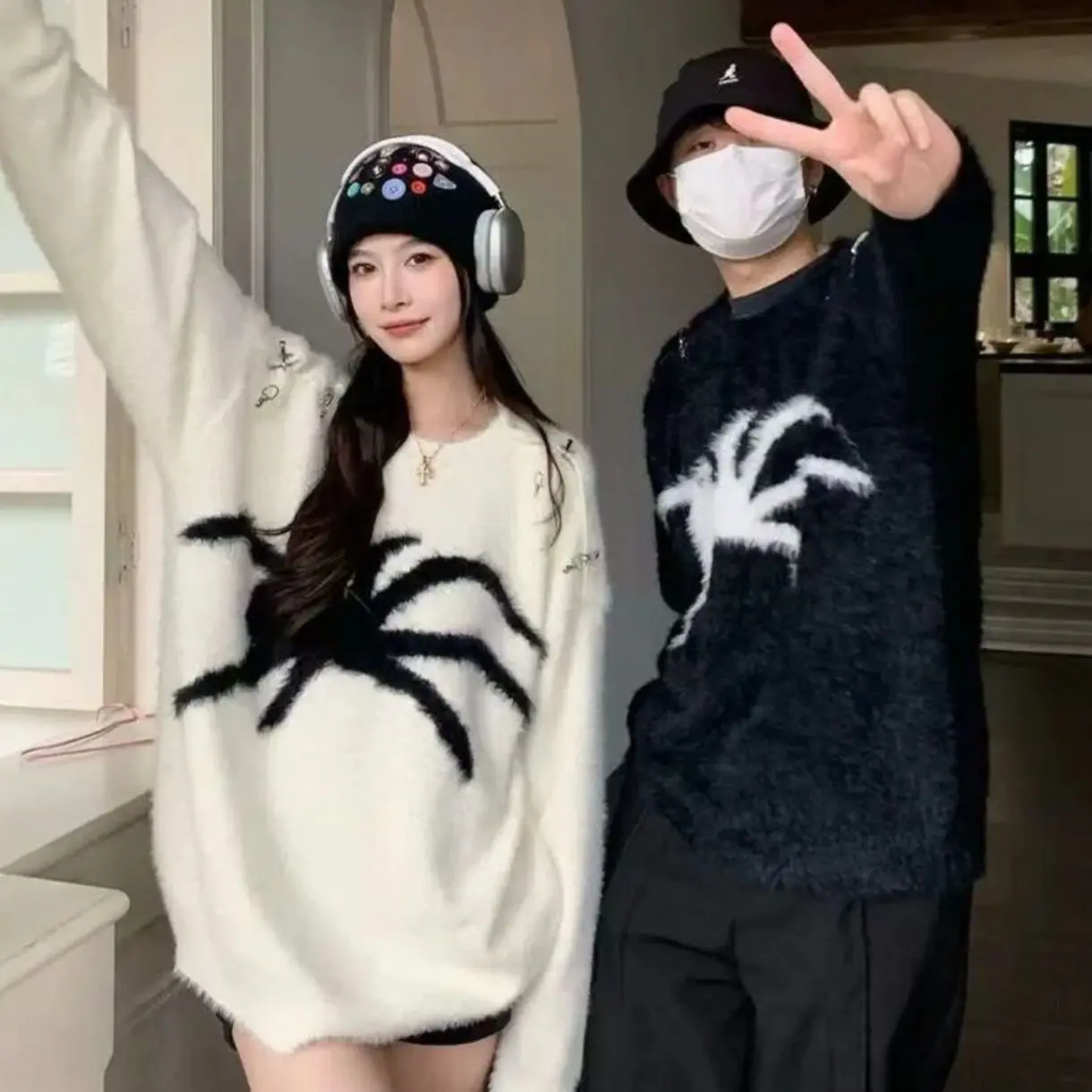 蜘蛛颜色的毛衣也可以,可可爱爱
