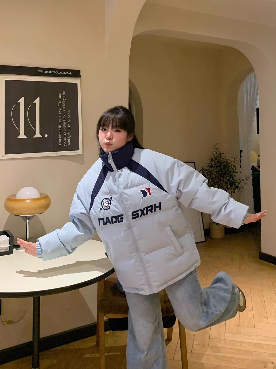 baby蓝棉服好爱