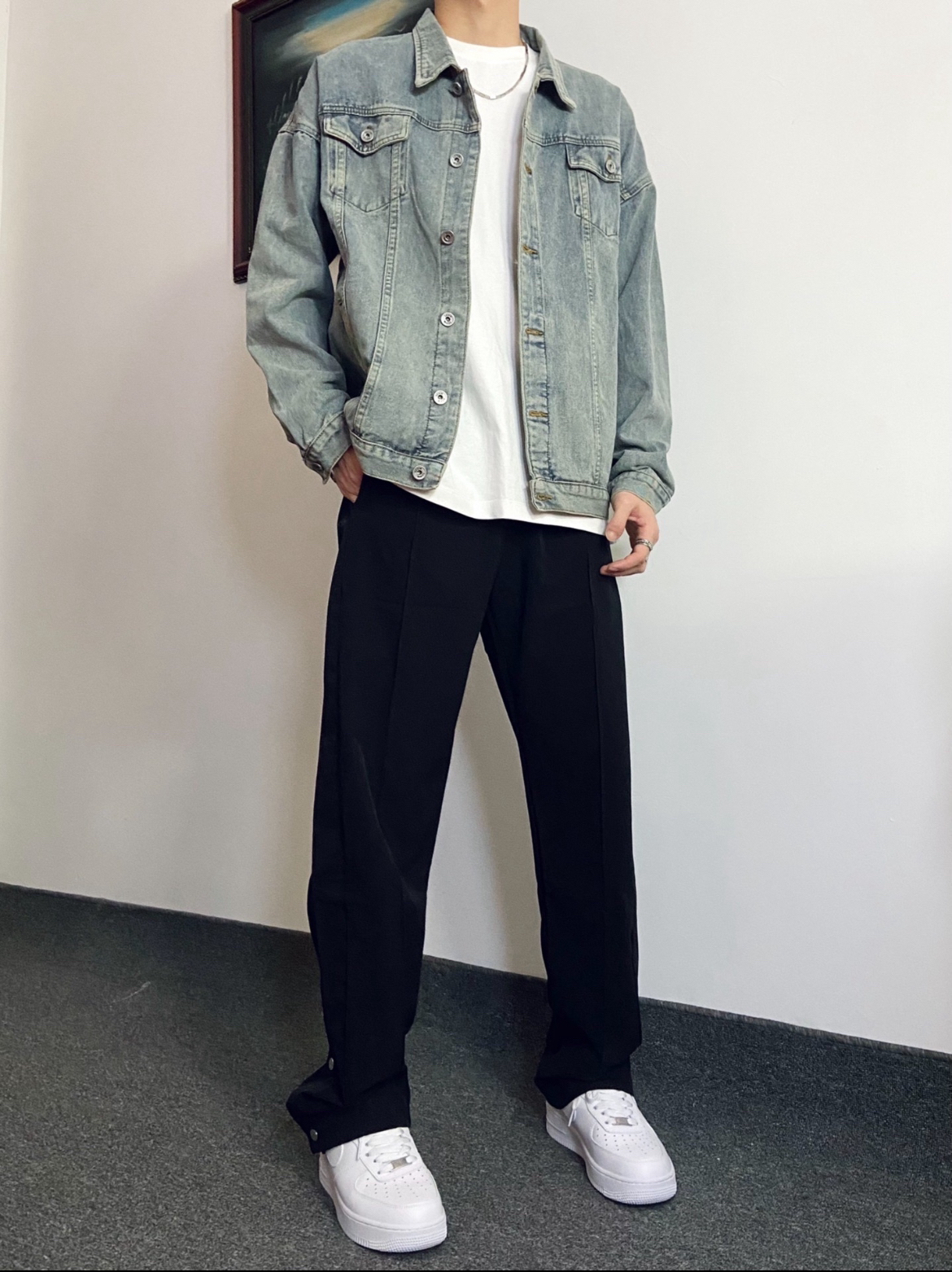 穿不腻的排扣裤