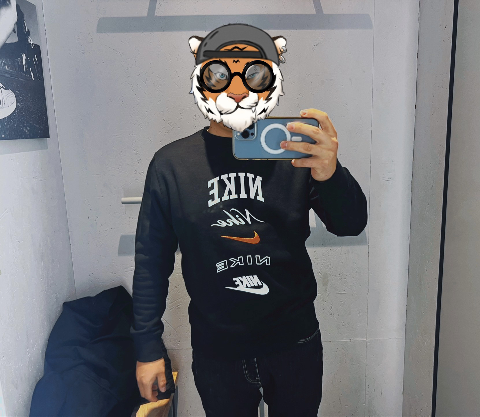 Nike Club Fleece 字母圆领休闲长袖卫衣 男款黑色