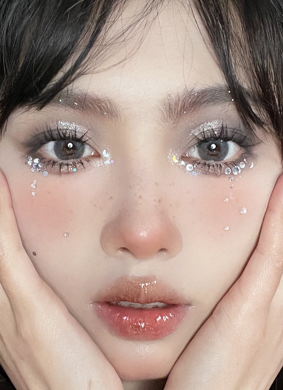 🧊破碎感钻石落泪妆｜尊的爆闪！！都给我