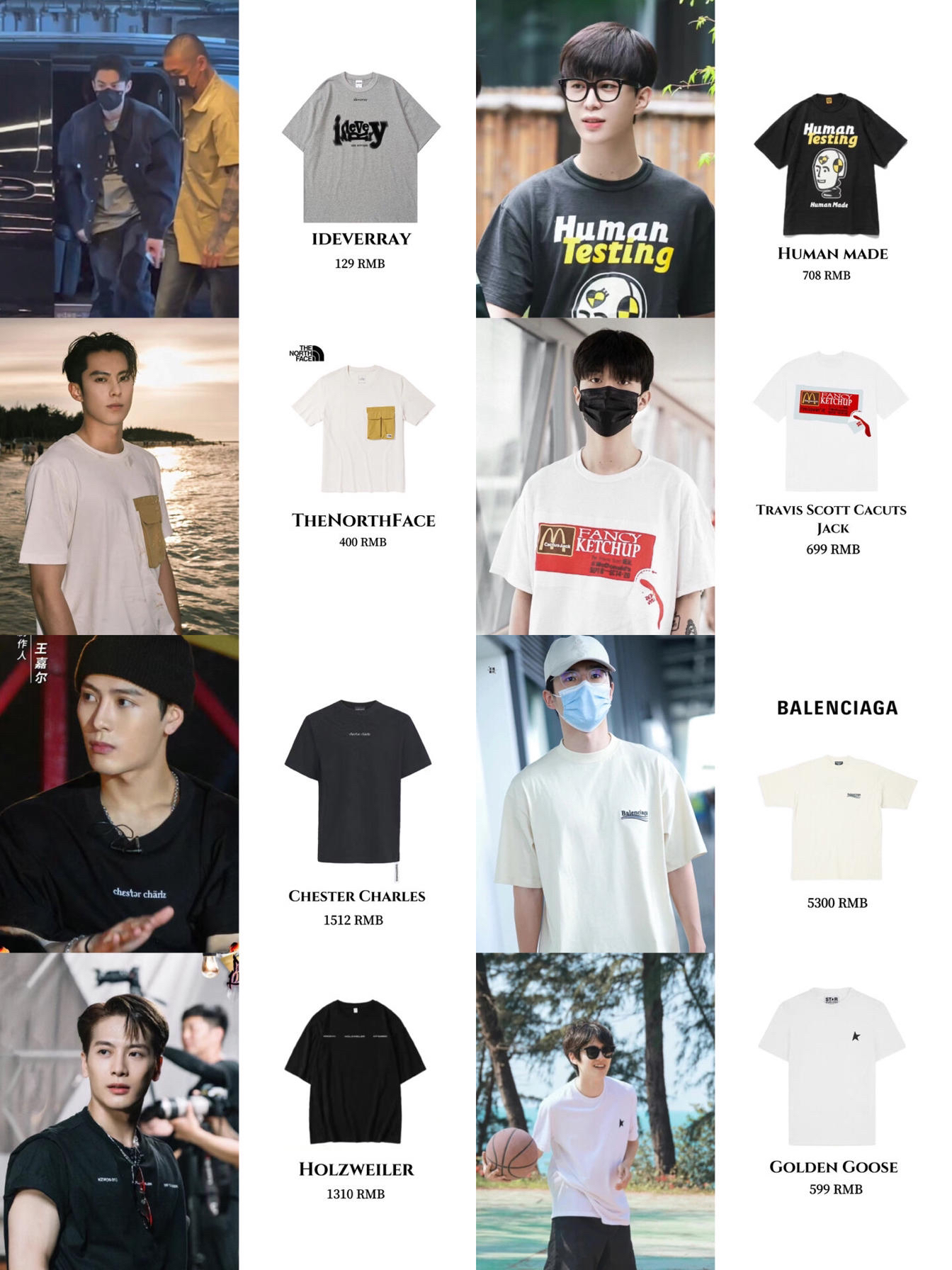 男明星T恤合集!让男朋友get有效穿搭!