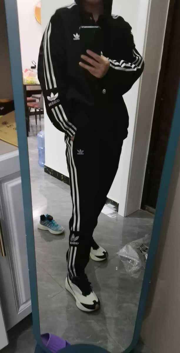 Adidas三叶草 女子 春秋经典三条纹运动休闲立领夹克外套 H20540