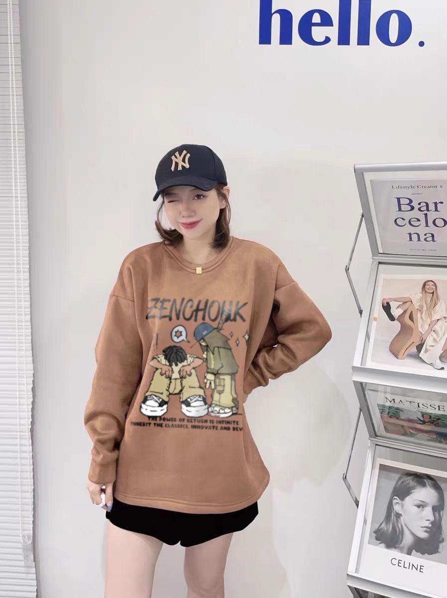 🌟VIISHOW美式重磅印花长袖圆领打底T恤👕