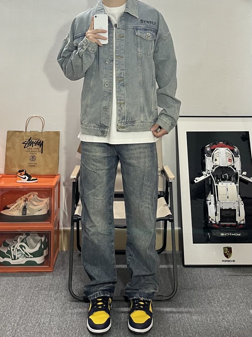 170男生OOTD｜🧊早春蓝色系牛仔叠穿