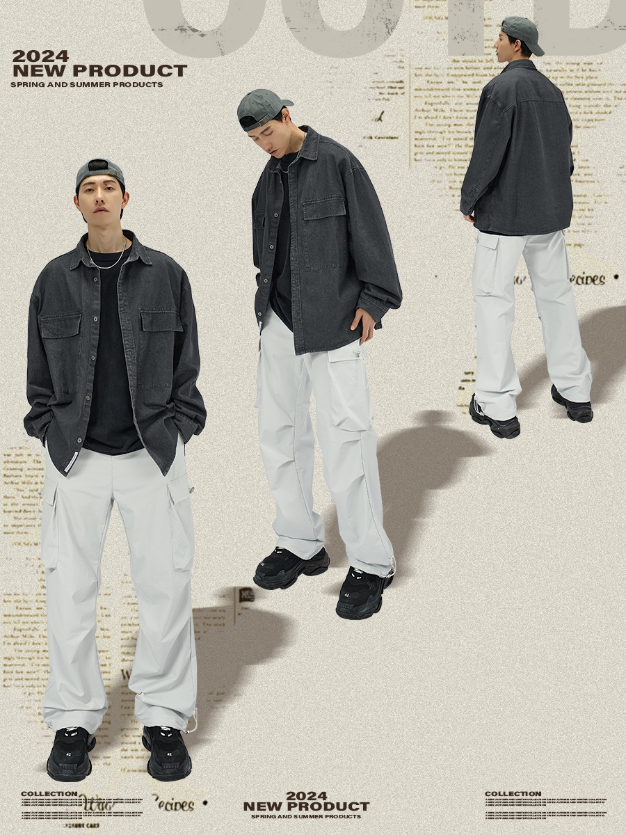 灰白色工装裤，真的很帅，深色真的穿腻了， OOTD 丨2024 男生春季穿搭