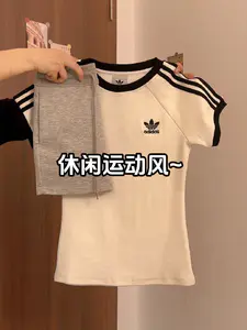 阿迪三叶草短袖+lulu卫裙 好少女风!