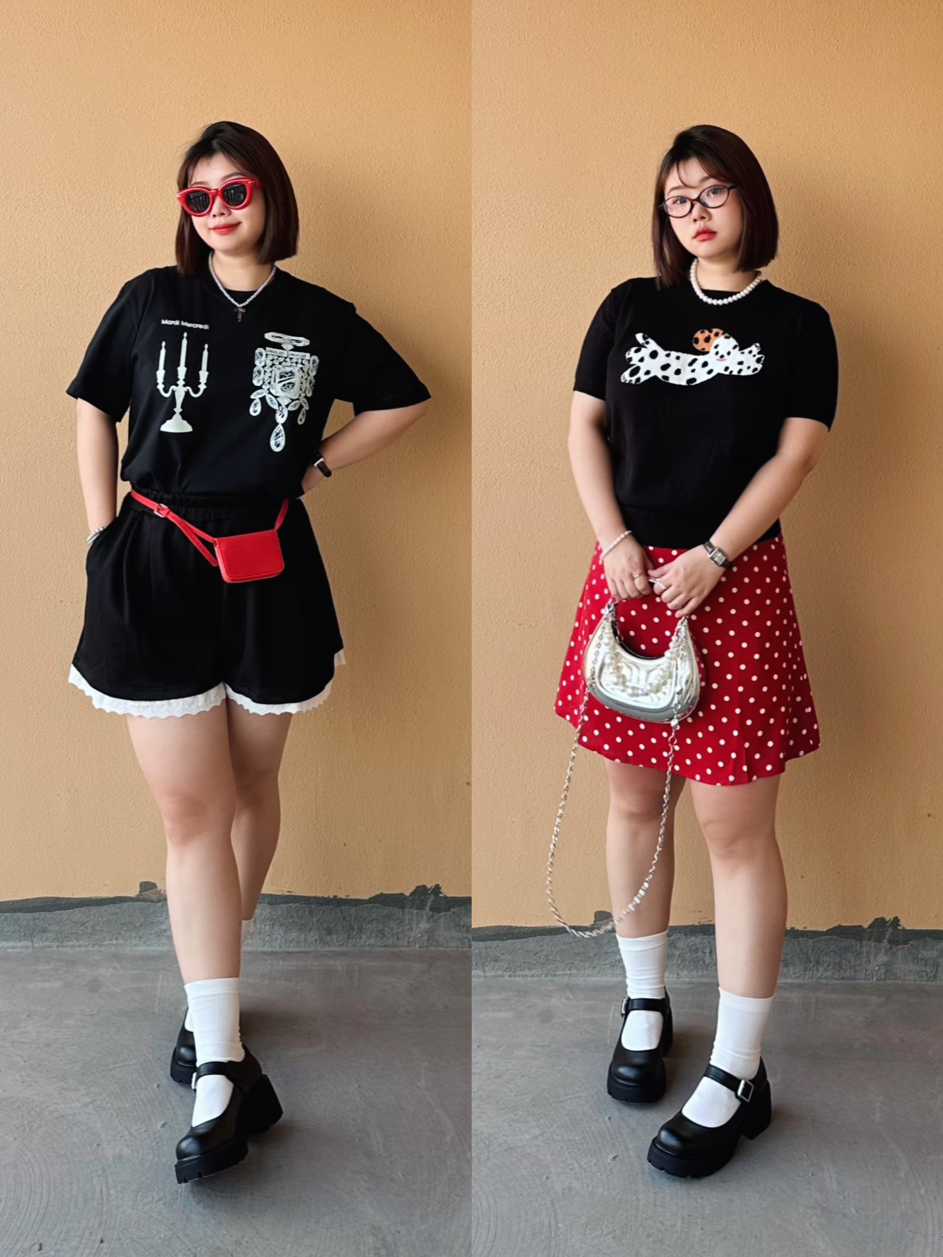 ootd 黑红绝配 想做个漂亮胖妹 🌹