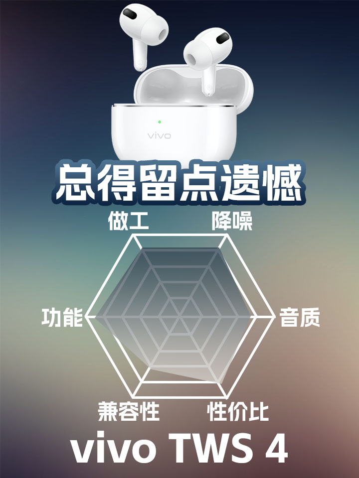 总得留点遗憾，vivo tws 4降噪真无线耳机