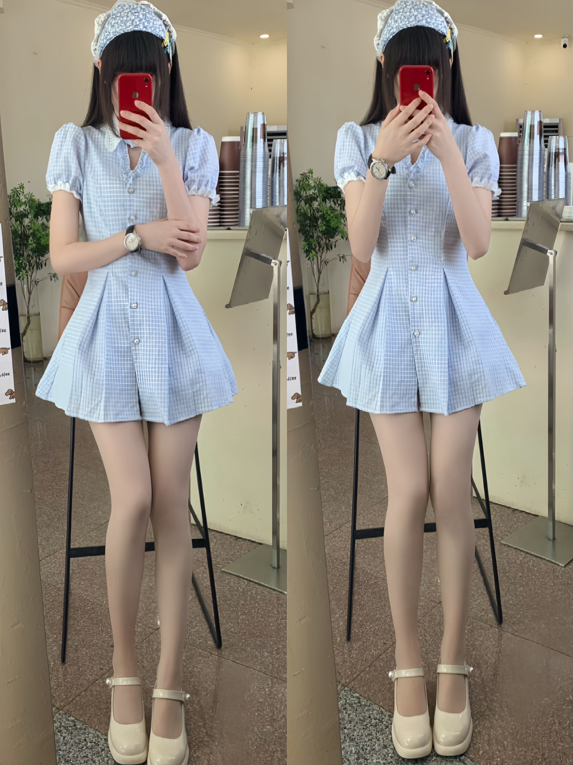 168｜高个子的奶油蓝温柔甜美裙👗
