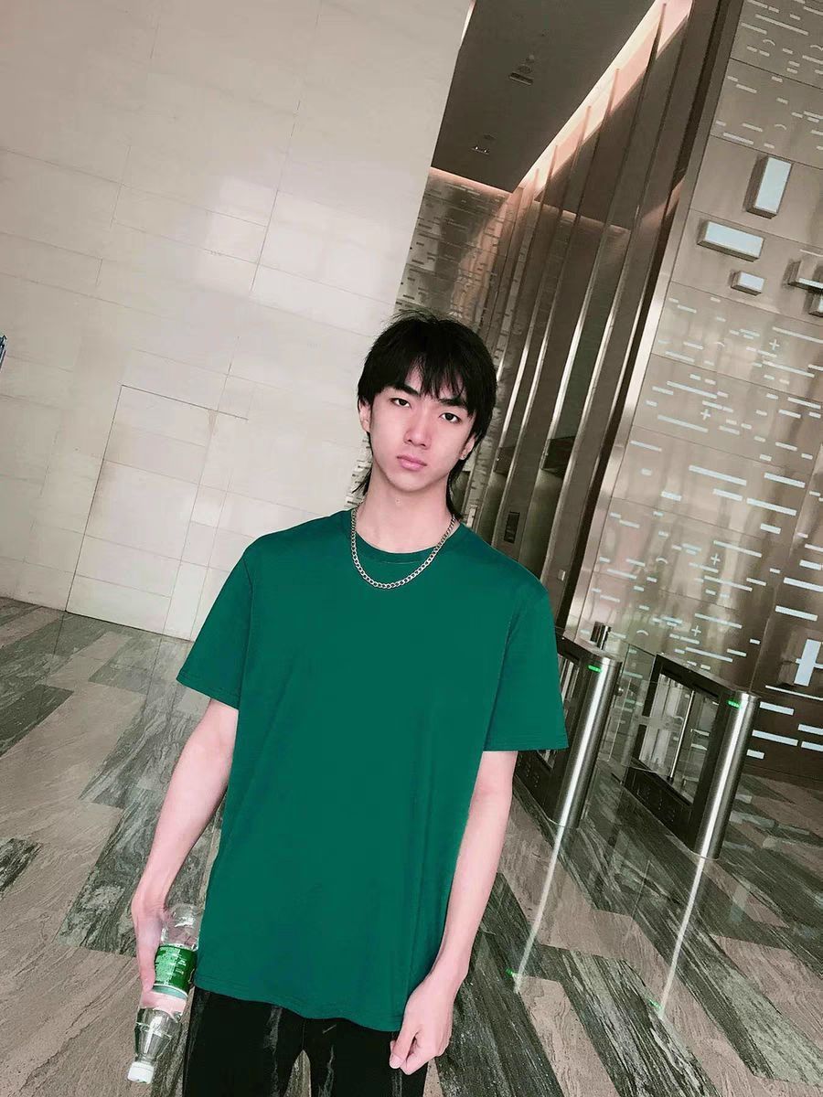 绿色内搭纯棉冰丝圆领套头衫正肩短袖T，夏天必备！🌸