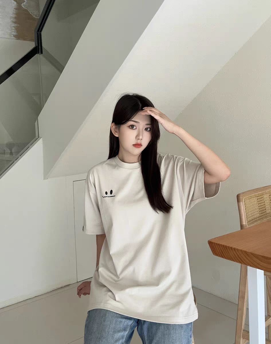 💥纯棉小眼睛纯色圆领短袖T恤👕